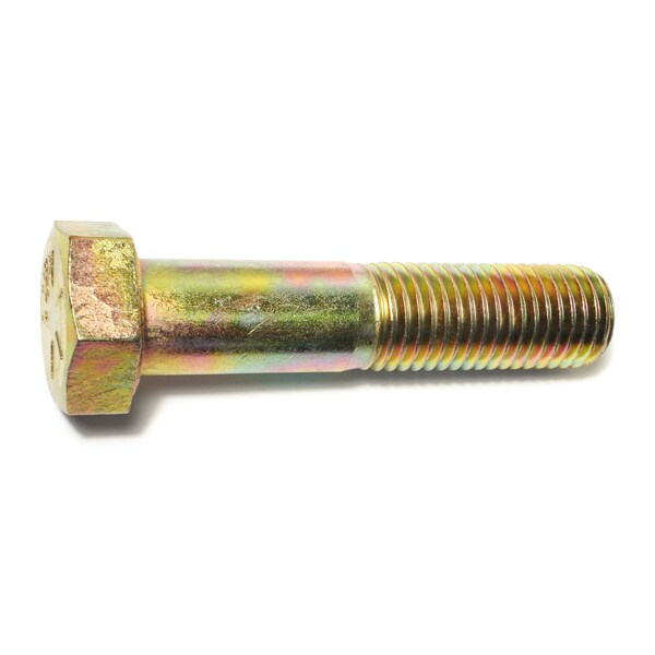 Midwest Fastener Grade 8, 7/8"-9 Hex Head Cap Screw, Zinc Yellow Steel, 4 in L, 5 PK 54371 - main